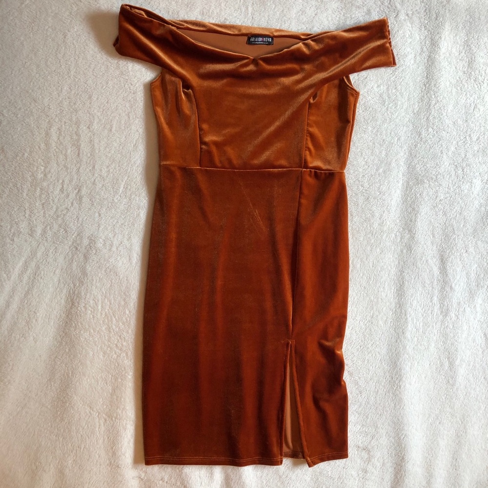 Velvet Off-Shoulder Dress